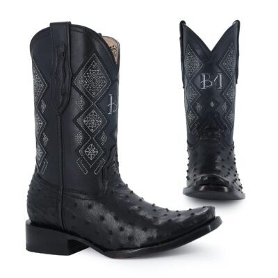BOTA VAQUERA DUBAI AVESTRUZ NEGRO.