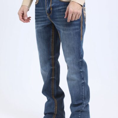 Holt Men's Blue Slim Boot Cut Jeans.